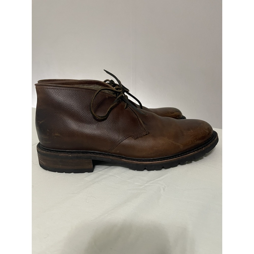 Frye Men's Size 10 Brown Leather James Lace Up Chukka Boot Shearling Lined - Picture 5 of 9